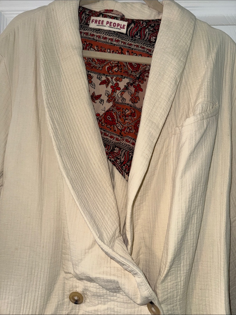 Free People Paisley-Print Top in Red, Black and Cream. Never worn - Picture 3 of 5